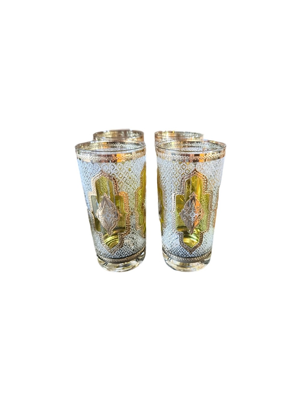 Culver Vintage Valencia 22K Gold Moroccan Highball Glasses
